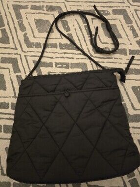 Vera Bradley Black Nylon Original Hipster Quilted Crossbody Bag, Well Maintained